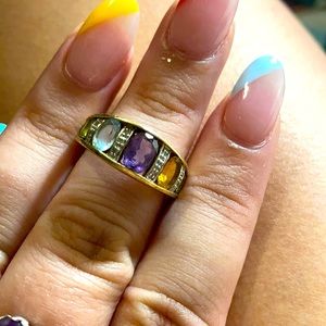 Multi gem stone ring